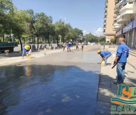 惠州碧水灣壓花地坪施工