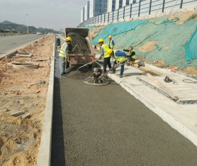 【透水混凝土】廣州知識(shí)城市政道路施工進(jìn)行中！